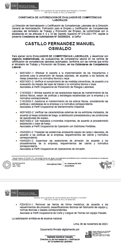 certificado mtpe